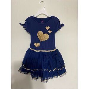Little girls short sleeve blue dress size‎ 4 T
